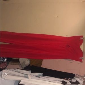 red strapless jumpsuit never worn